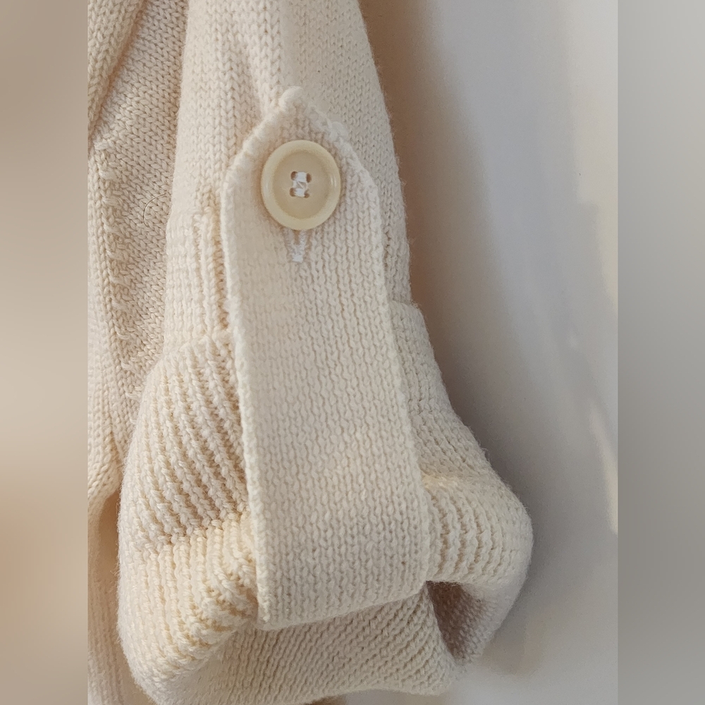 BCBGMaxAzria Women's Short Sleeve 100 % wool Cowl Neck Sweater Tunc Size L Beige - Picture 4 of 6